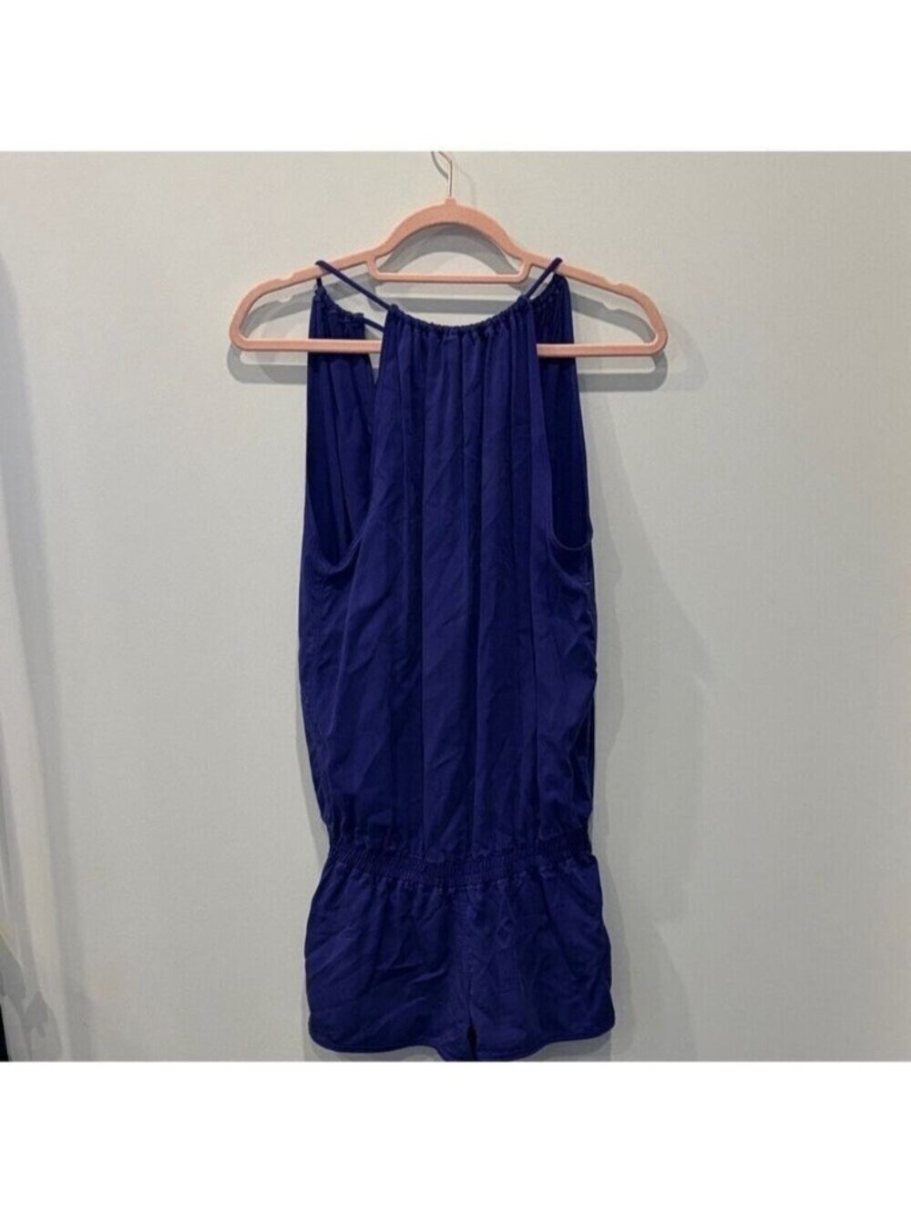 Lululemon Royal Blue TENCEL Halter Tie Back Romper Open Back Size 6 0569 - Picture 3 of 9